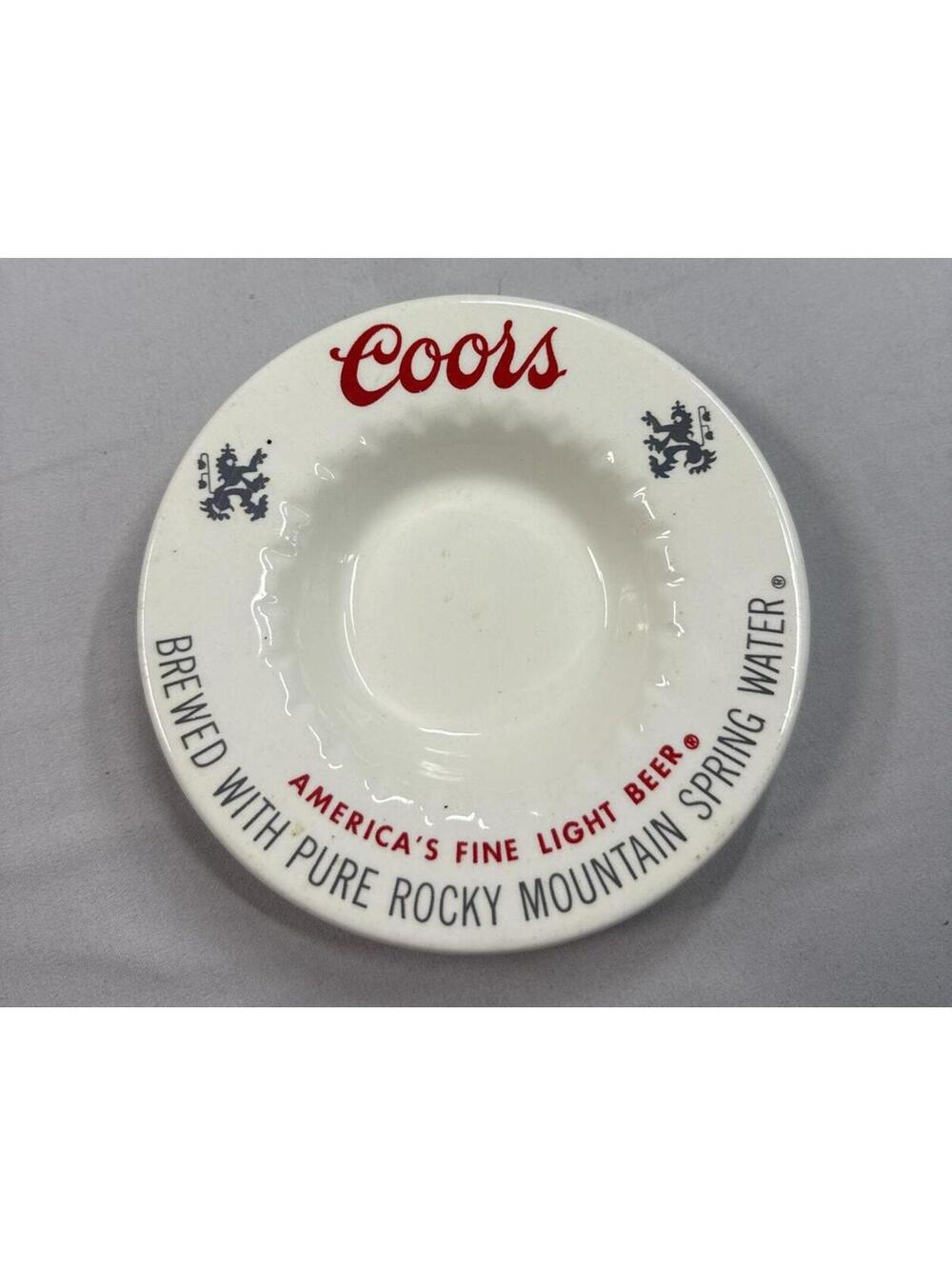 Vintage 1970's Coors Beer Ceramic Ashtray